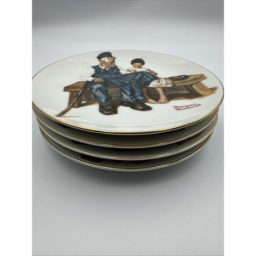 Norman Rockwell Set of 4 1982 Plates 